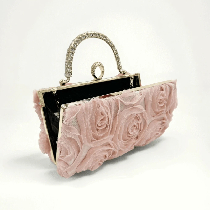Women'S Holiday Formal Wear - Elegant Convertible Floral Evening Box Tote