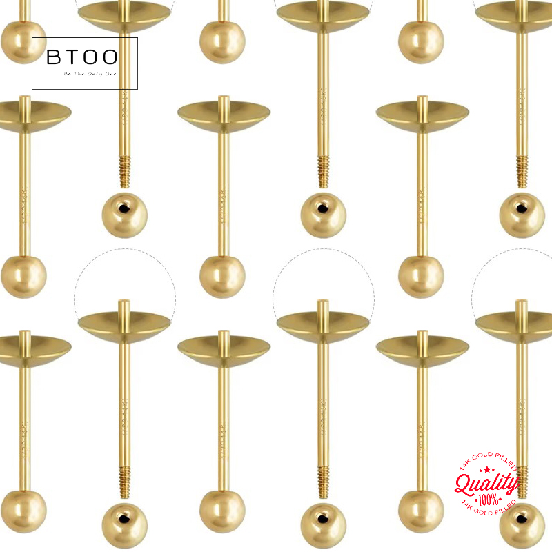 Pearl Earring Stud - 14K Gold Filled Pearl Cup Earring