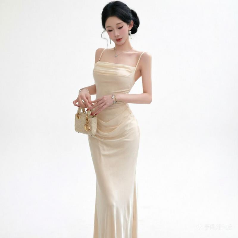 Chic Beige mesh Slip Dress Ele - огляд і ціна Women Formal Wear Xxl