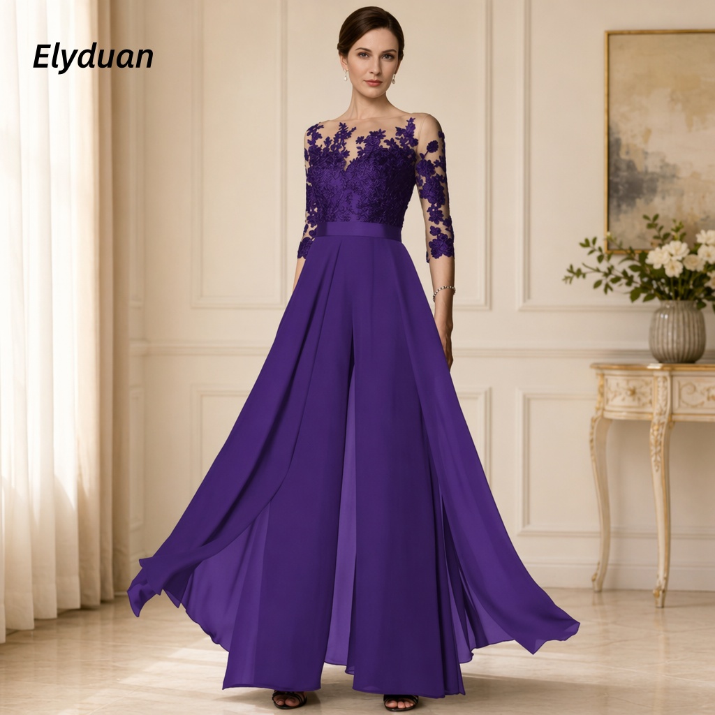 Purple Chiffon Women Jumpsuits - огляд і ціна Women'S Formal Jumpsuit Evening Wear