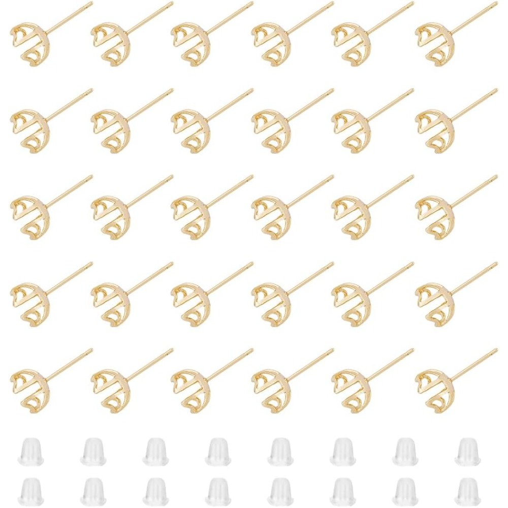 30Pcs Earring Mounting 4-Heart - огляд і ціна Pearl Earring Stud