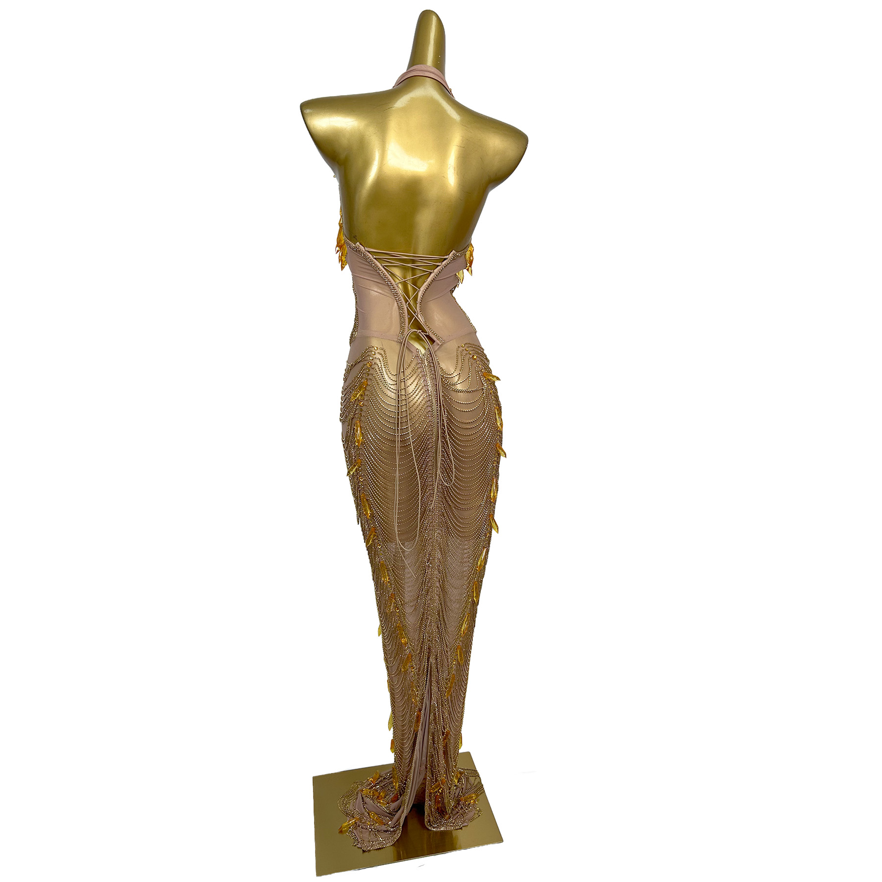 Gold Backless Diamond Tassel E - огляд і ціна Women Formal Wear For Plus Size