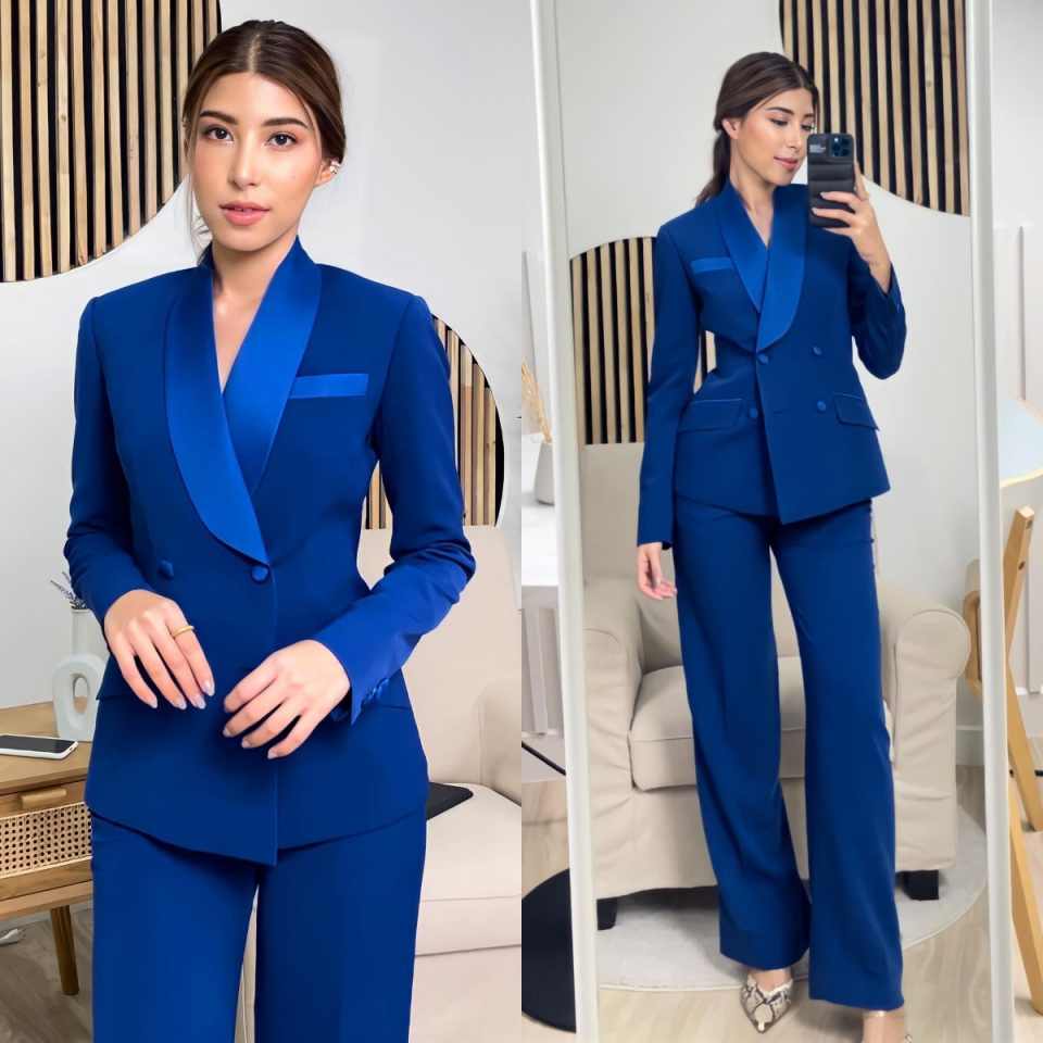Royal Blue Women Jacket Sets C - огляд і ціна Women Formal Wear With Tie