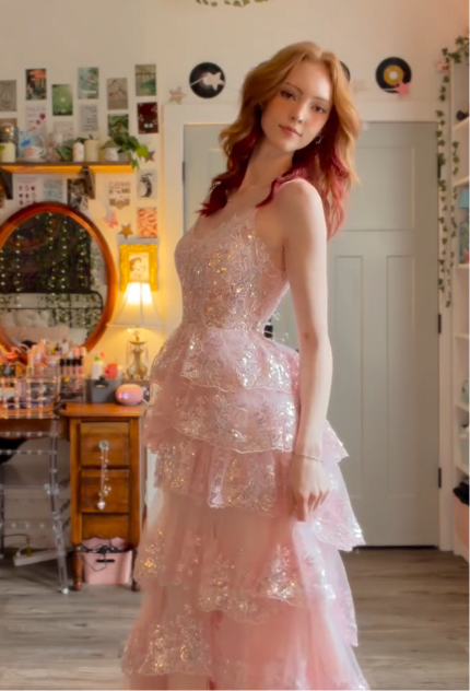 Ofherown Pink Sequin Layered E - огляд і ціна Women Luxury Formal Wear