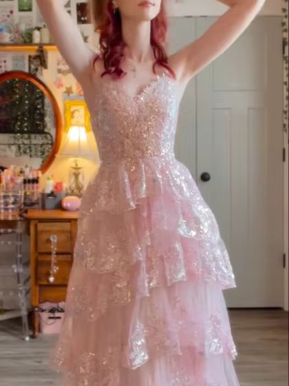 Ofherown Pink Sequin Layered E - огляд і ціна Women Luxury Formal Wear