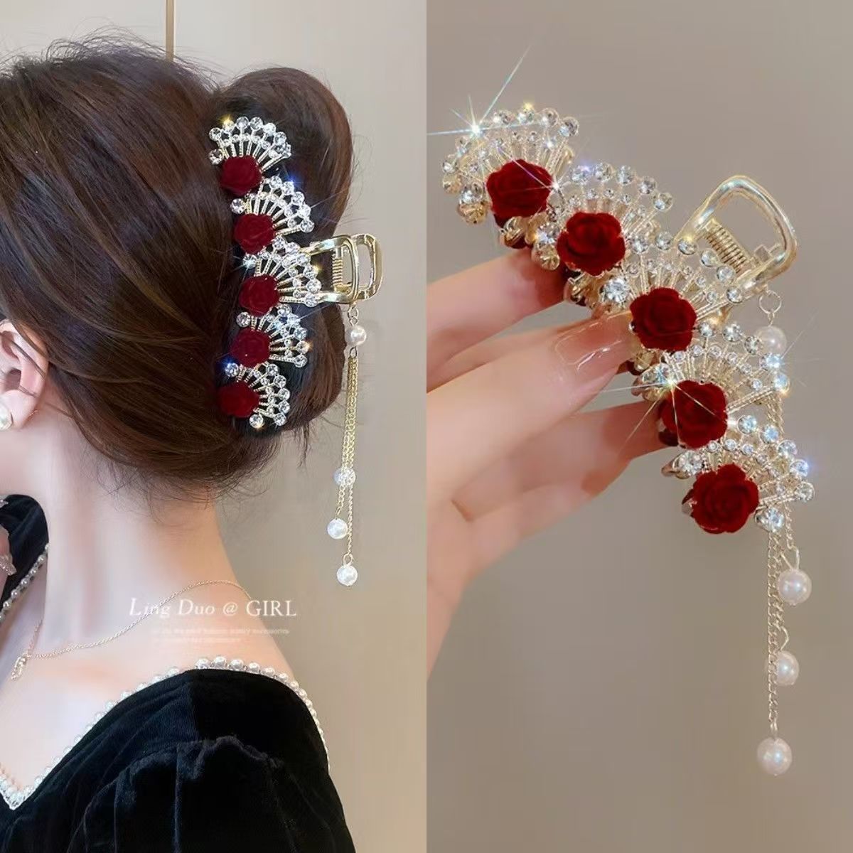 Vintage Red Floral Rhinestone  - огляд і ціна Women Formal Wear With Tie