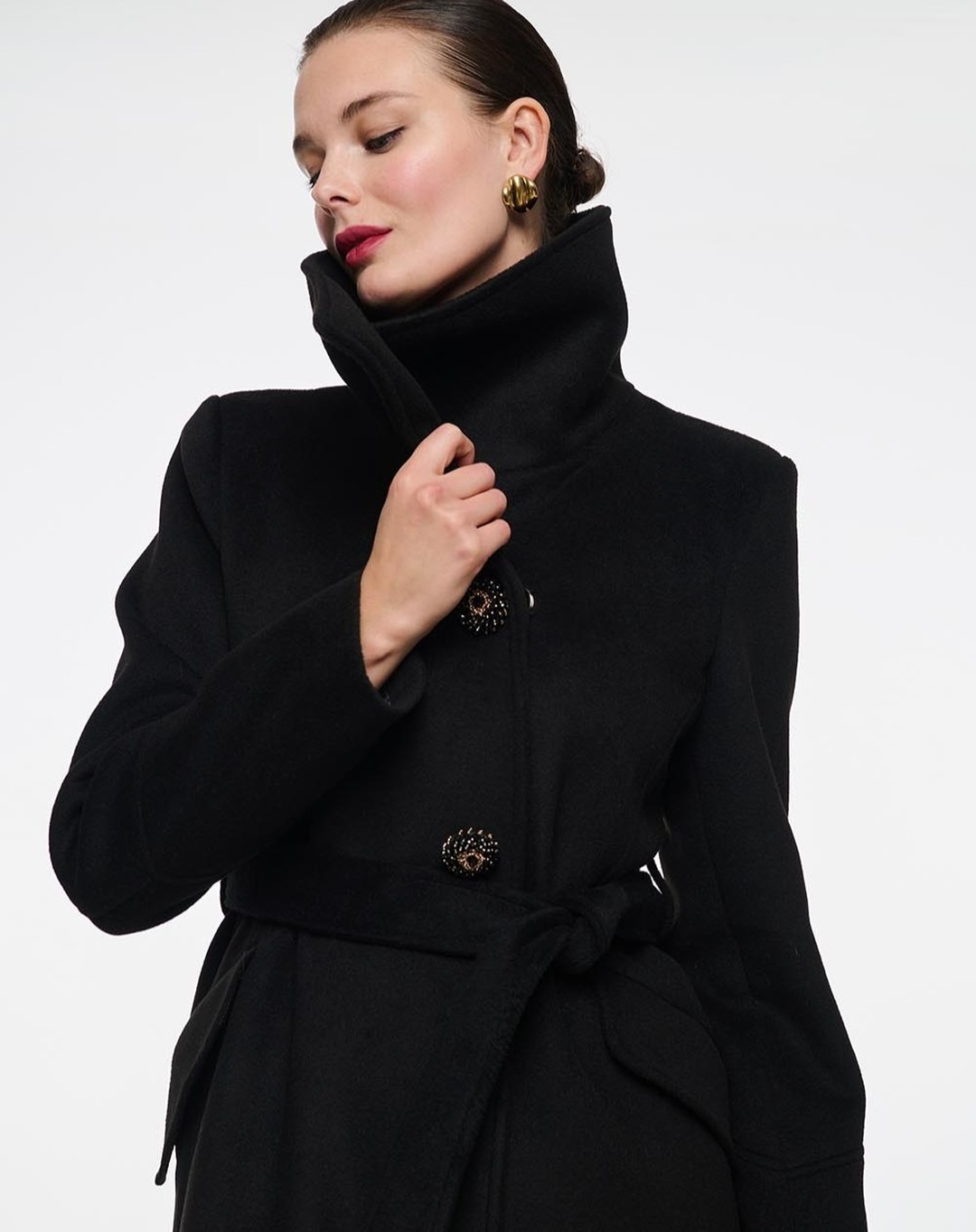 Vintage Black Stand Collar Wom - огляд і ціна Women Formal Wear For Plus Size