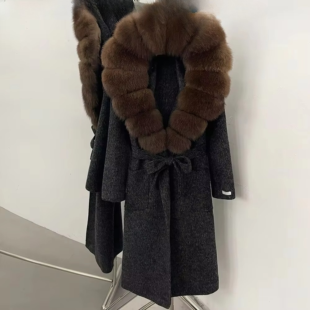 Women's Wool Coat Long Belted  - огляд і ціна Women Formal Wear With Tie