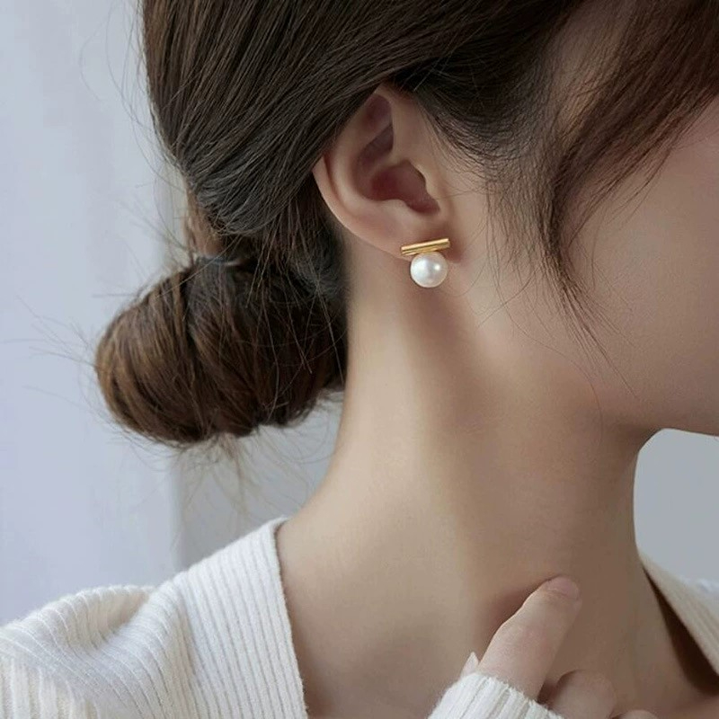 925 Silver Needle Korean Fashi - огляд і ціна Pearl Earring Stud