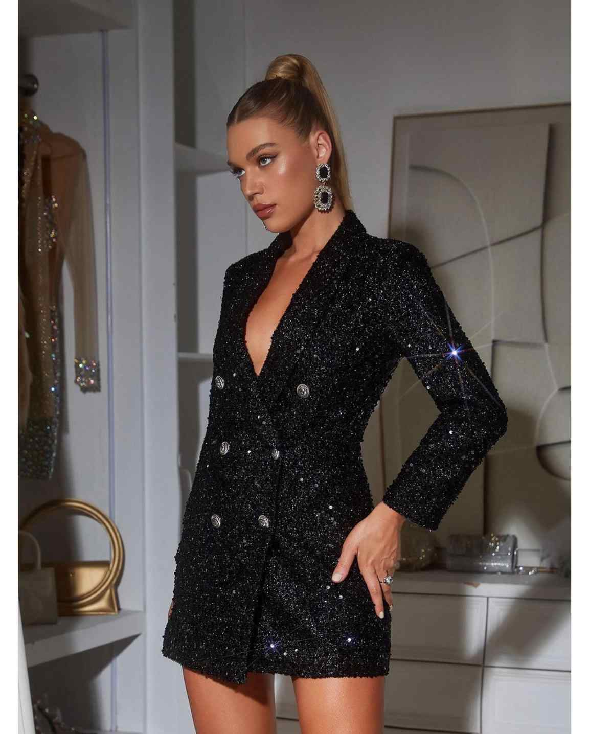 Sequined Women Blazer Dress Fo - огляд і ціна Women Formal Wear With Tie