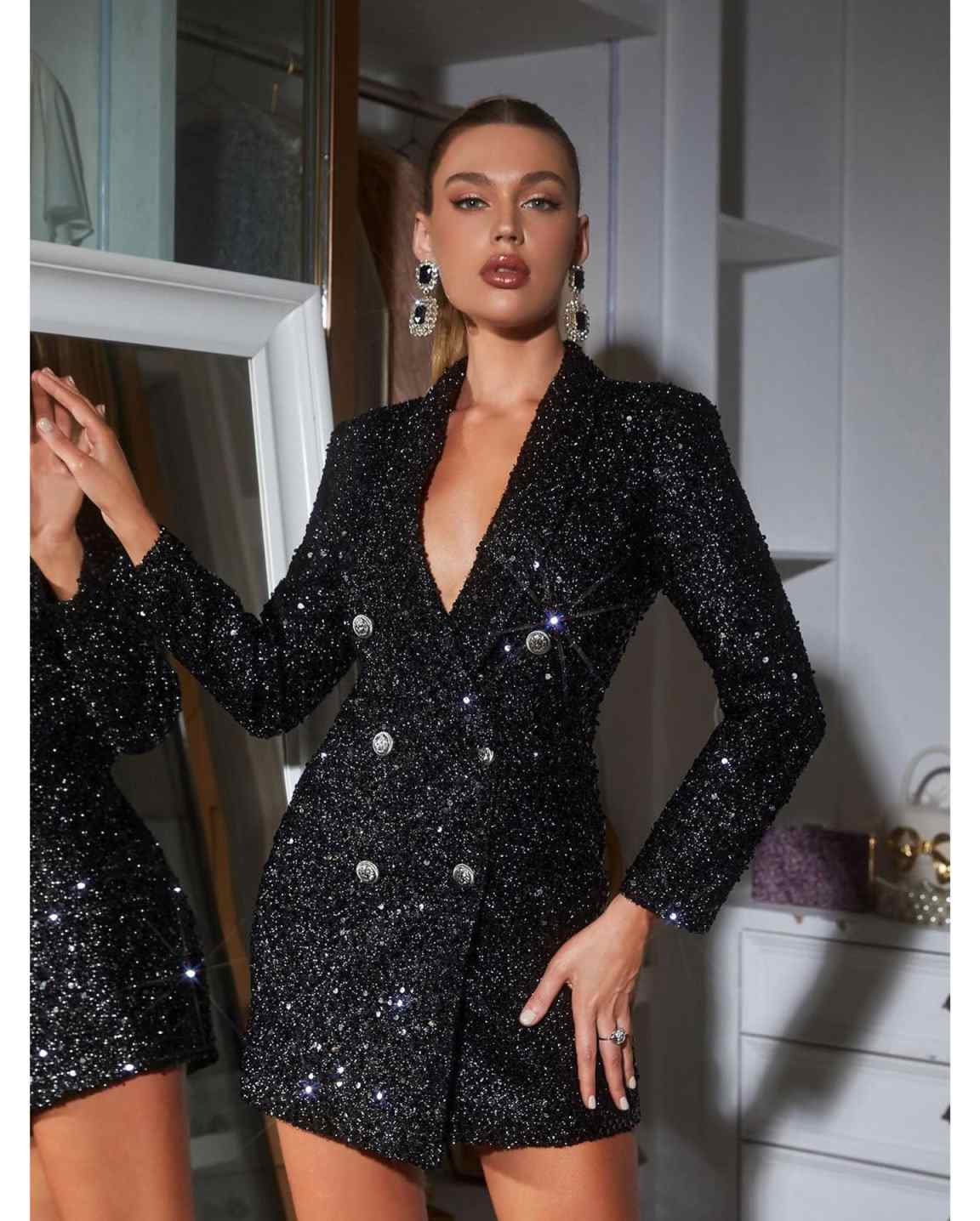 Sequined Women Blazer Dress Fo - огляд і ціна Women Formal Wear With Tie