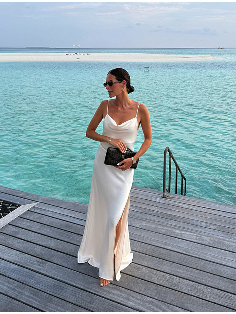 Stylish White Slip Maxi Dress  - огляд і ціна Women'S Holiday Formal Wear
