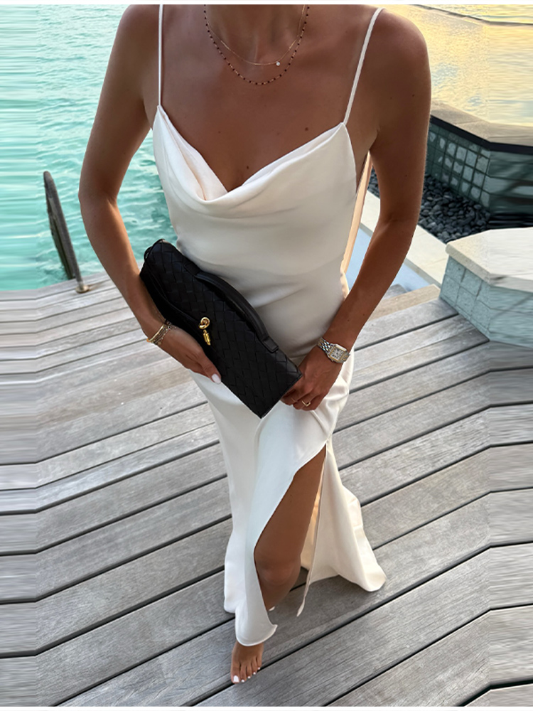 Stylish White Slip Maxi Dress  - огляд і ціна Women'S Holiday Formal Wear