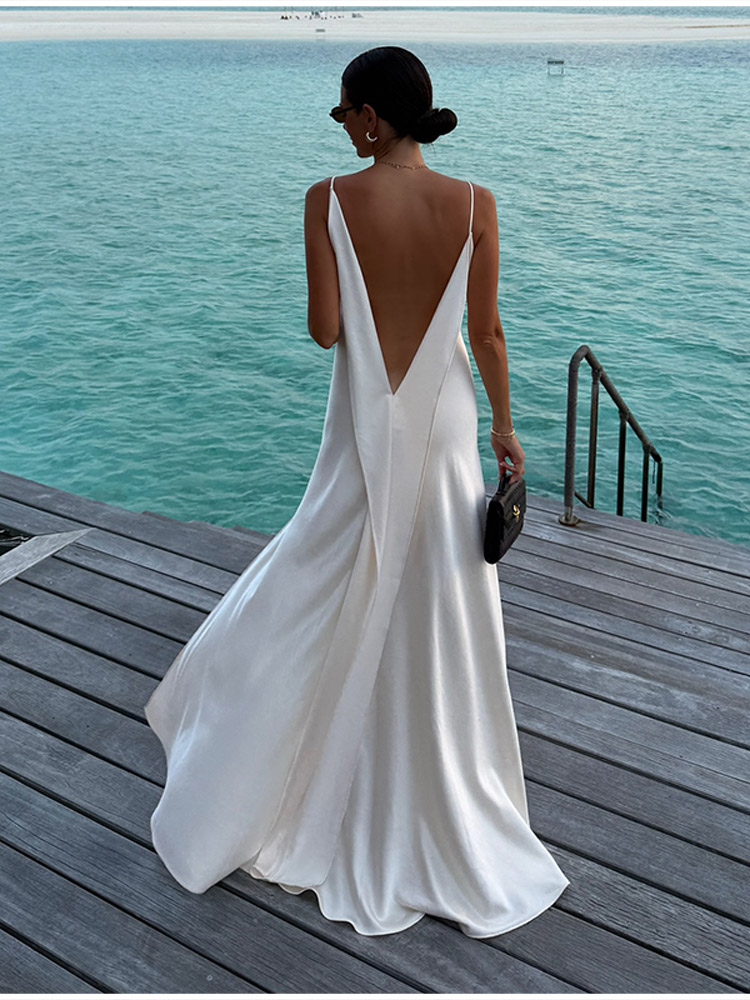 Stylish White Slip Maxi Dress  - огляд і ціна Women'S Holiday Formal Wear