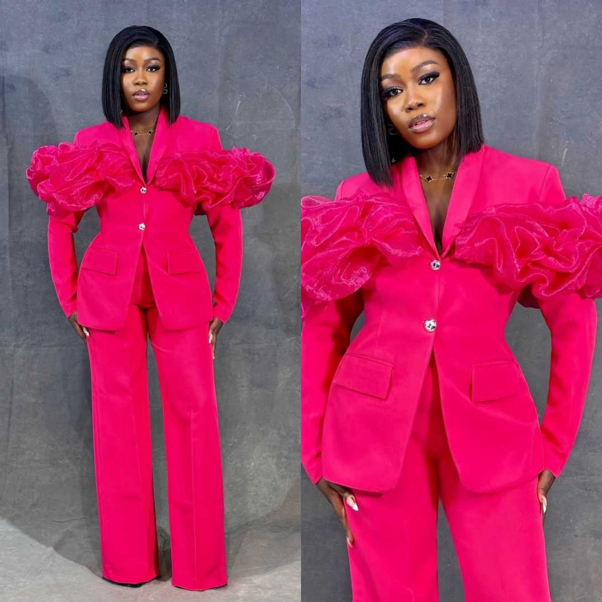 Customized Hot Pink Women Pant - огляд і ціна Women Formal Wear With Tie