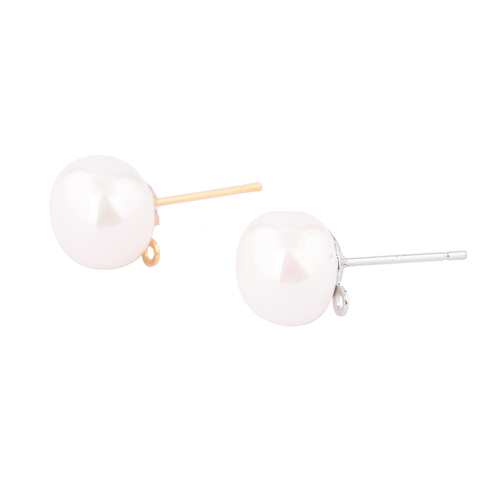 10pcs Copper White K Gold Plat - огляд і ціна Pearl Earring Stud